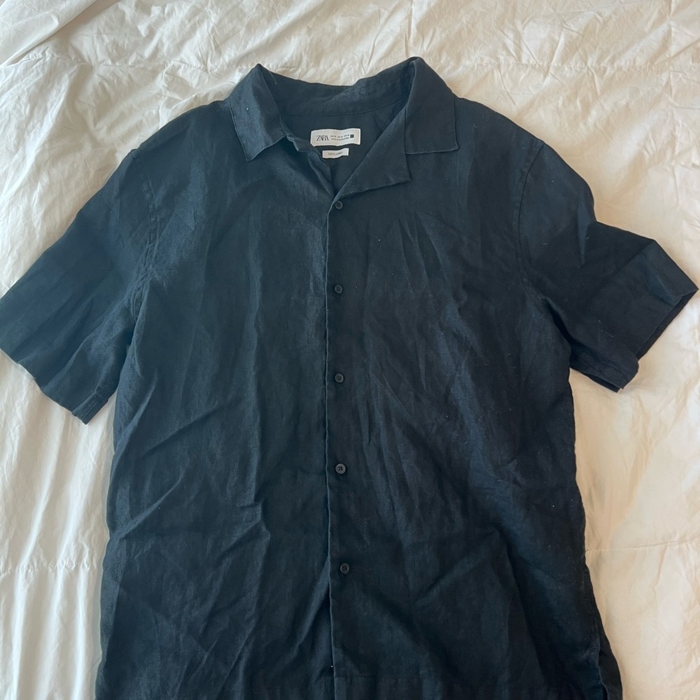Zara Black Casual Button Down Shirt